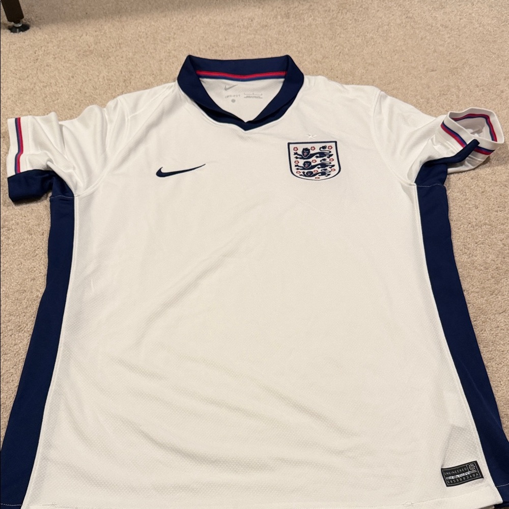 Nike White and Navy England Football Jersey